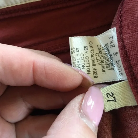 Rag & Bone skinny clay colored denim jeans - Picture 7 of 9